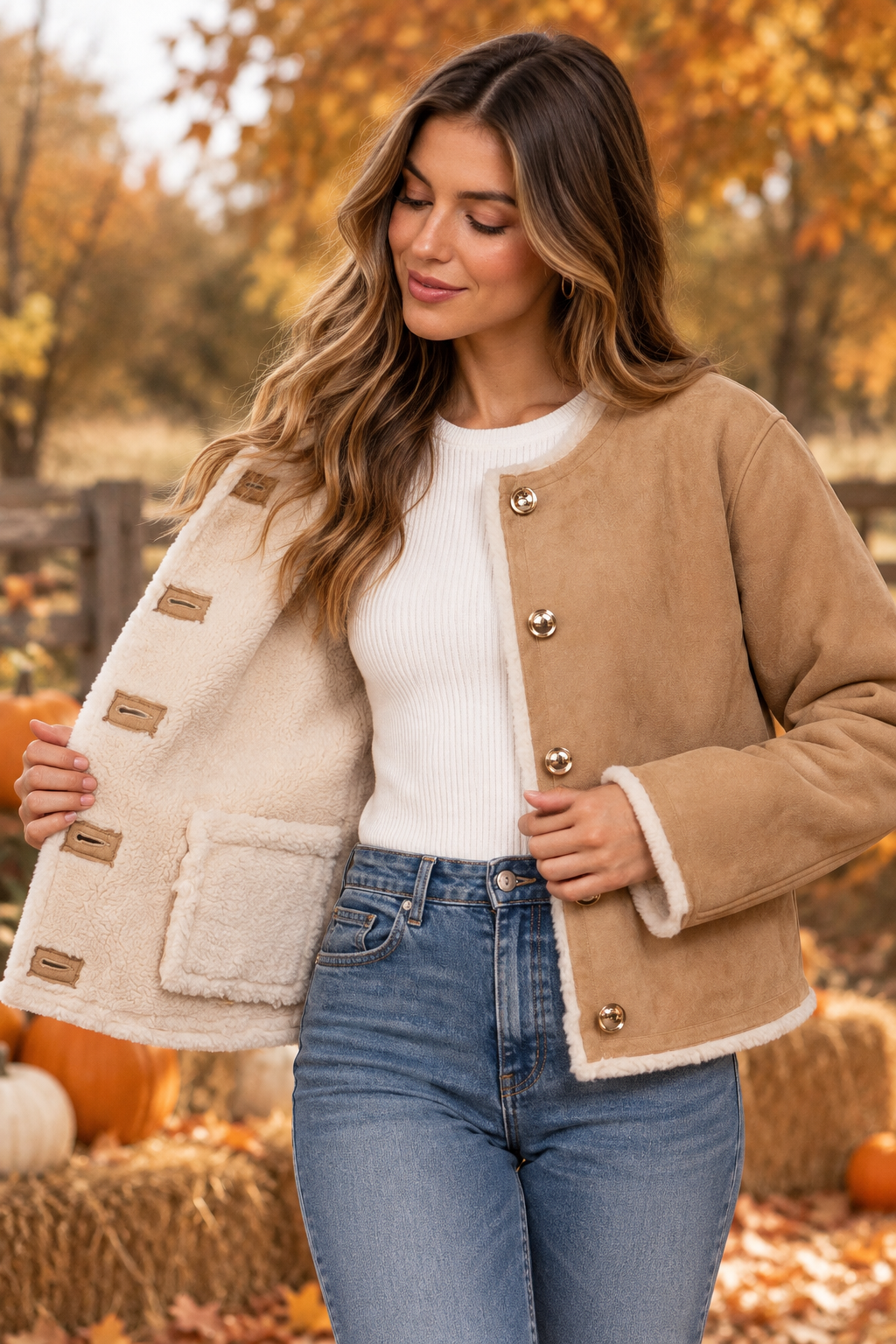 Camel Cozy Shearling Jacket