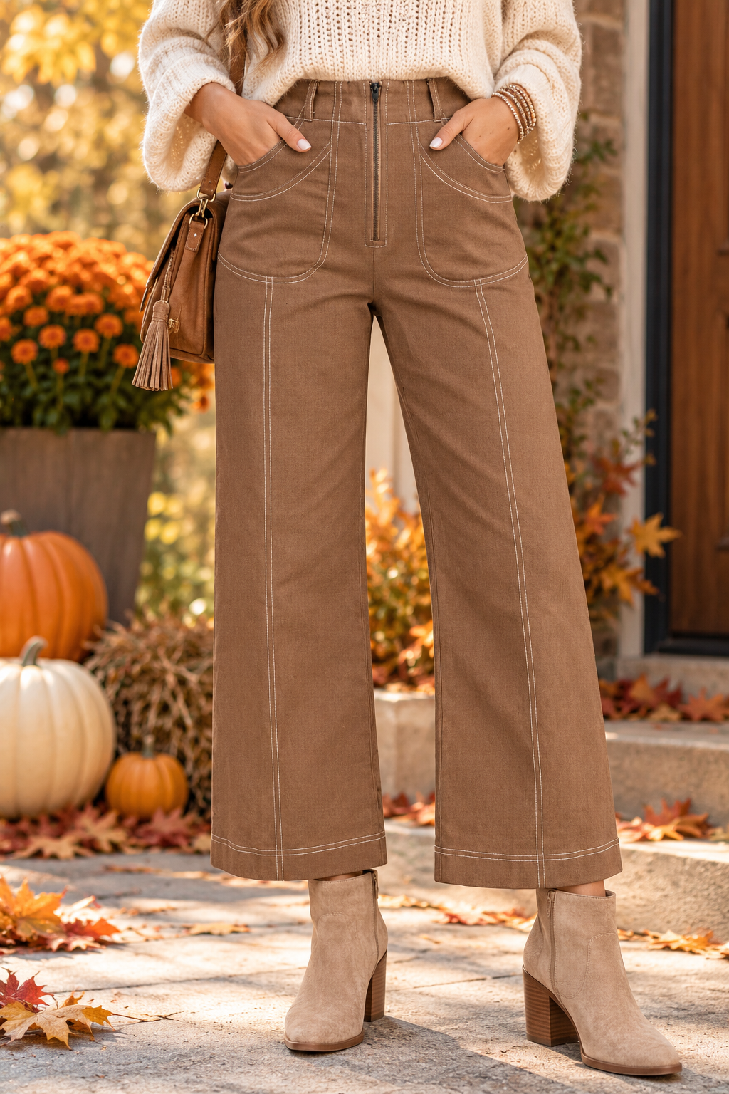 Canyon Stitch Wide-Leg Pants