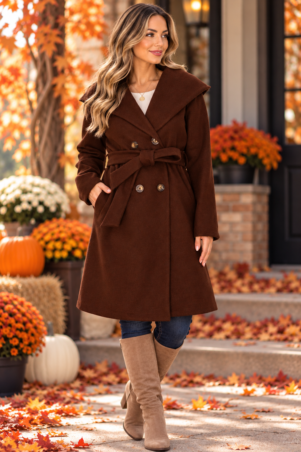 Chocolate Luxe Belted Coat