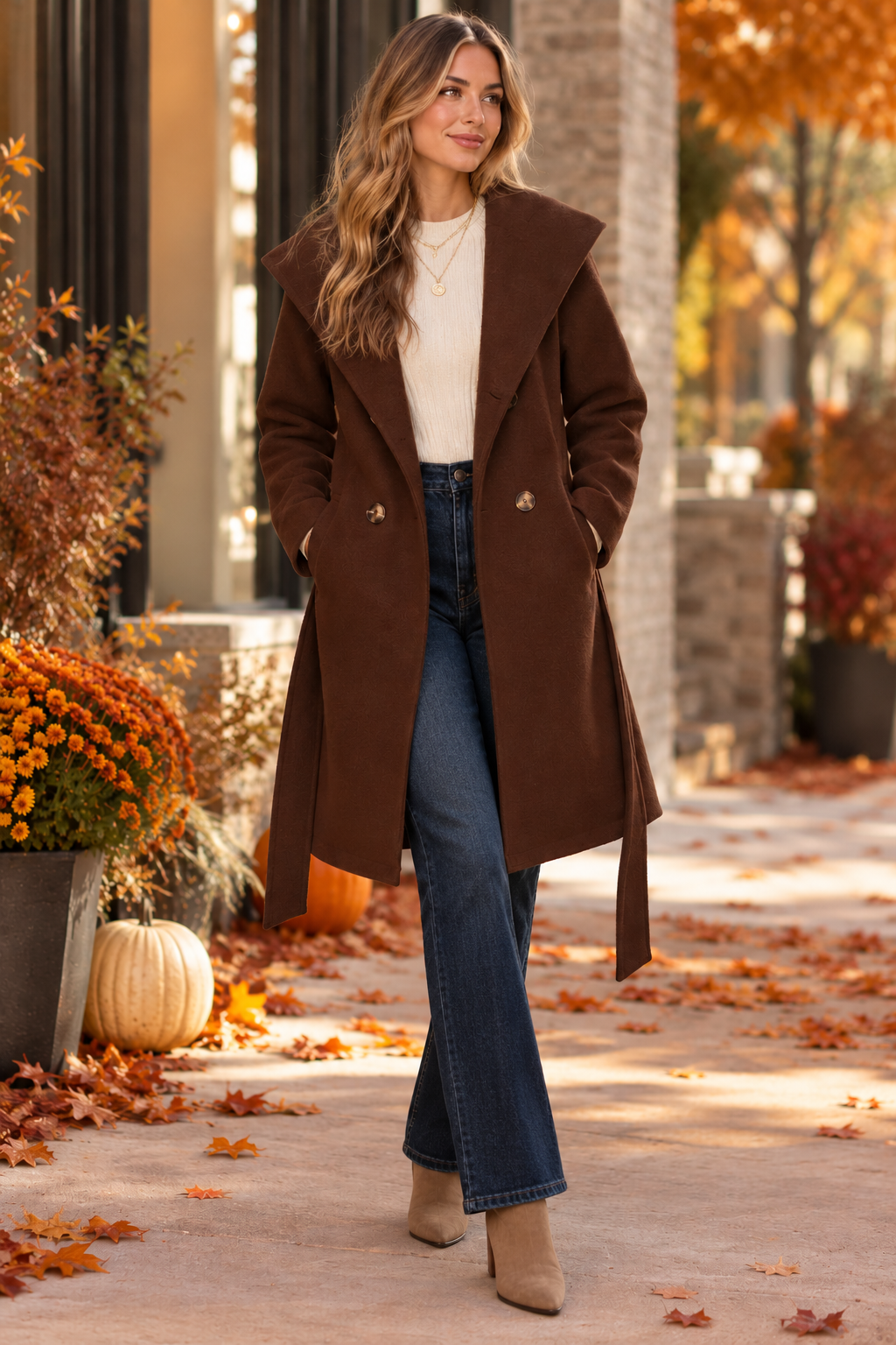 Chocolate Luxe Belted Coat