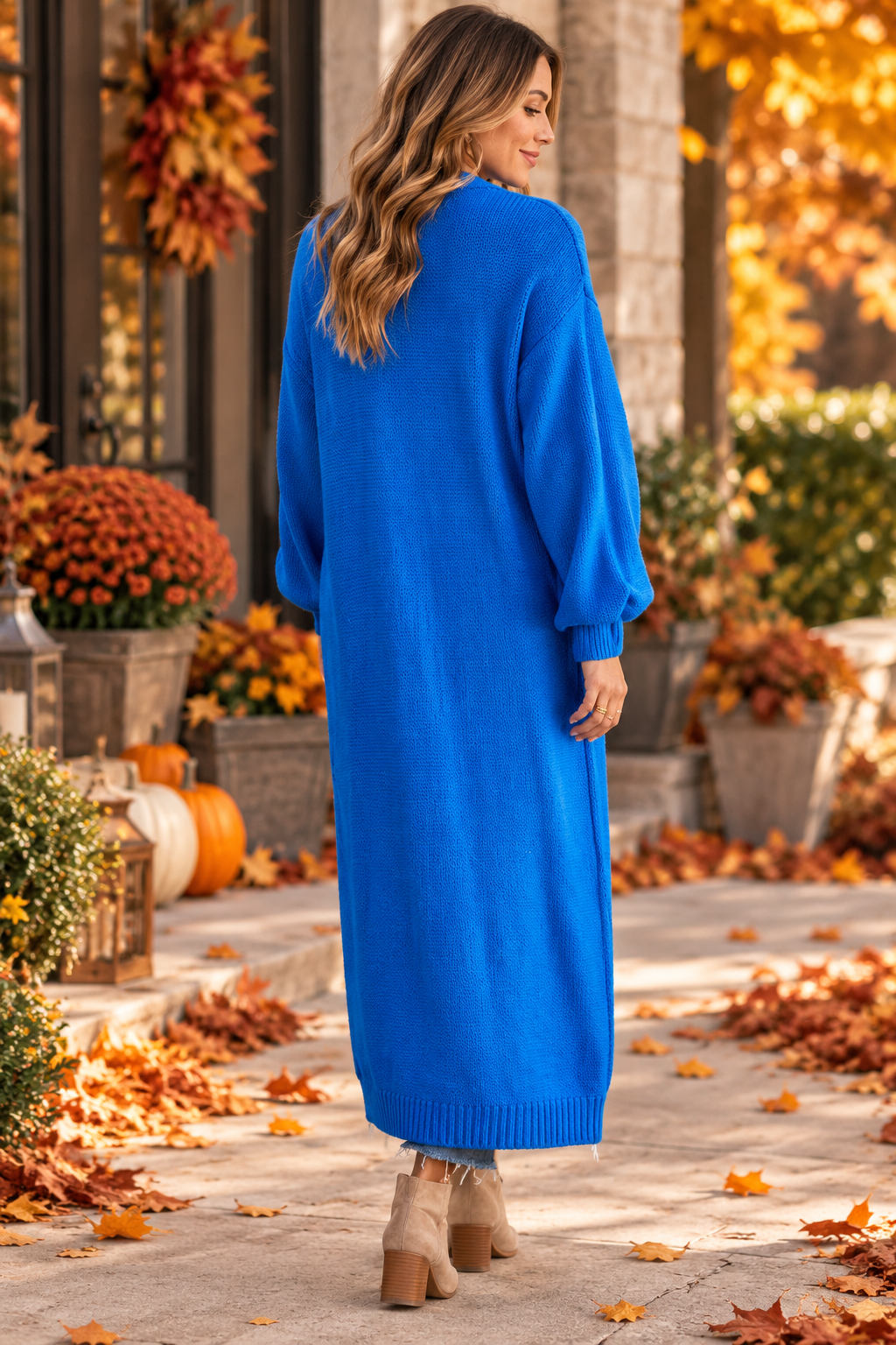 Cobalt Cozy Knit Duster