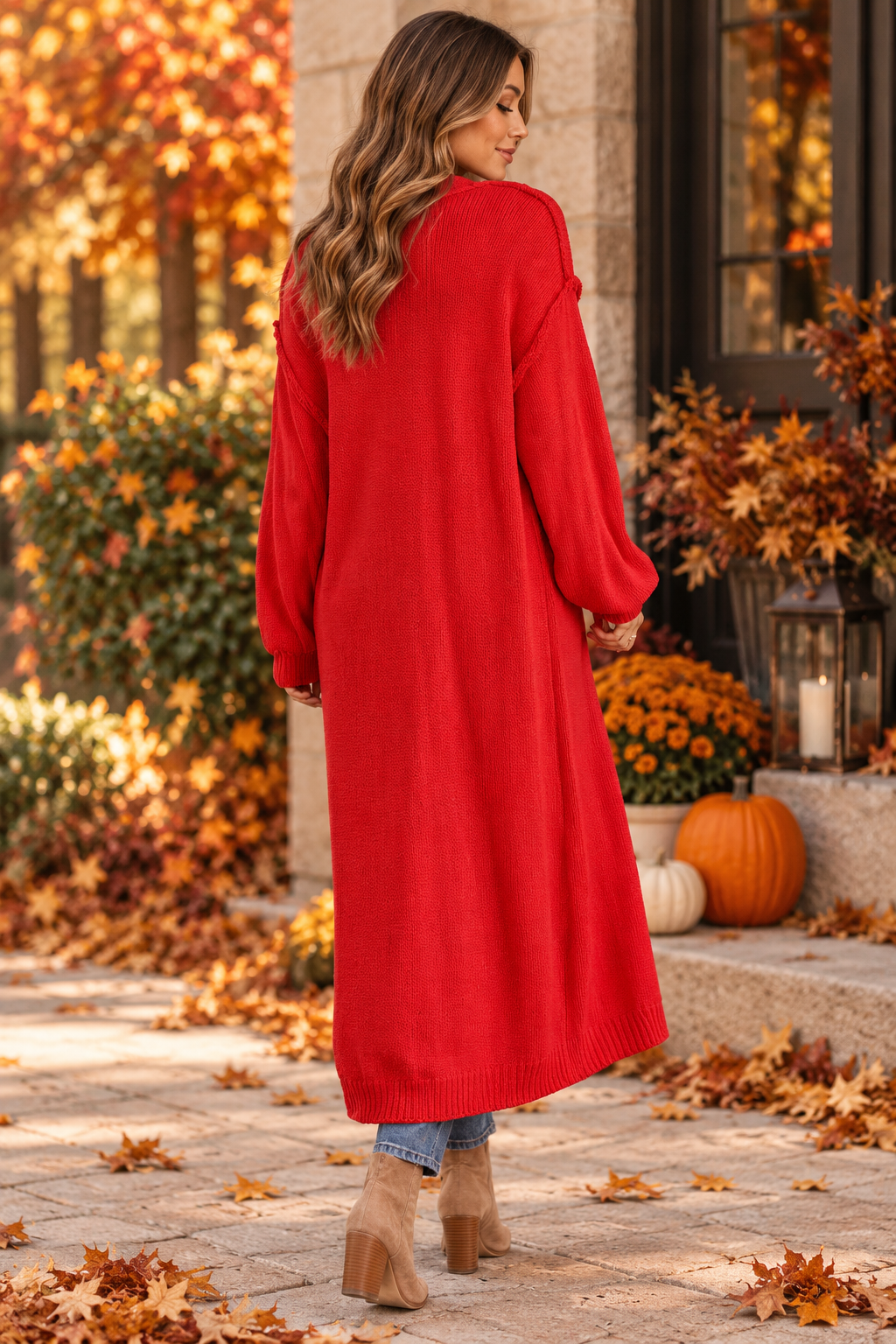 Crimson Nights Knit Duster