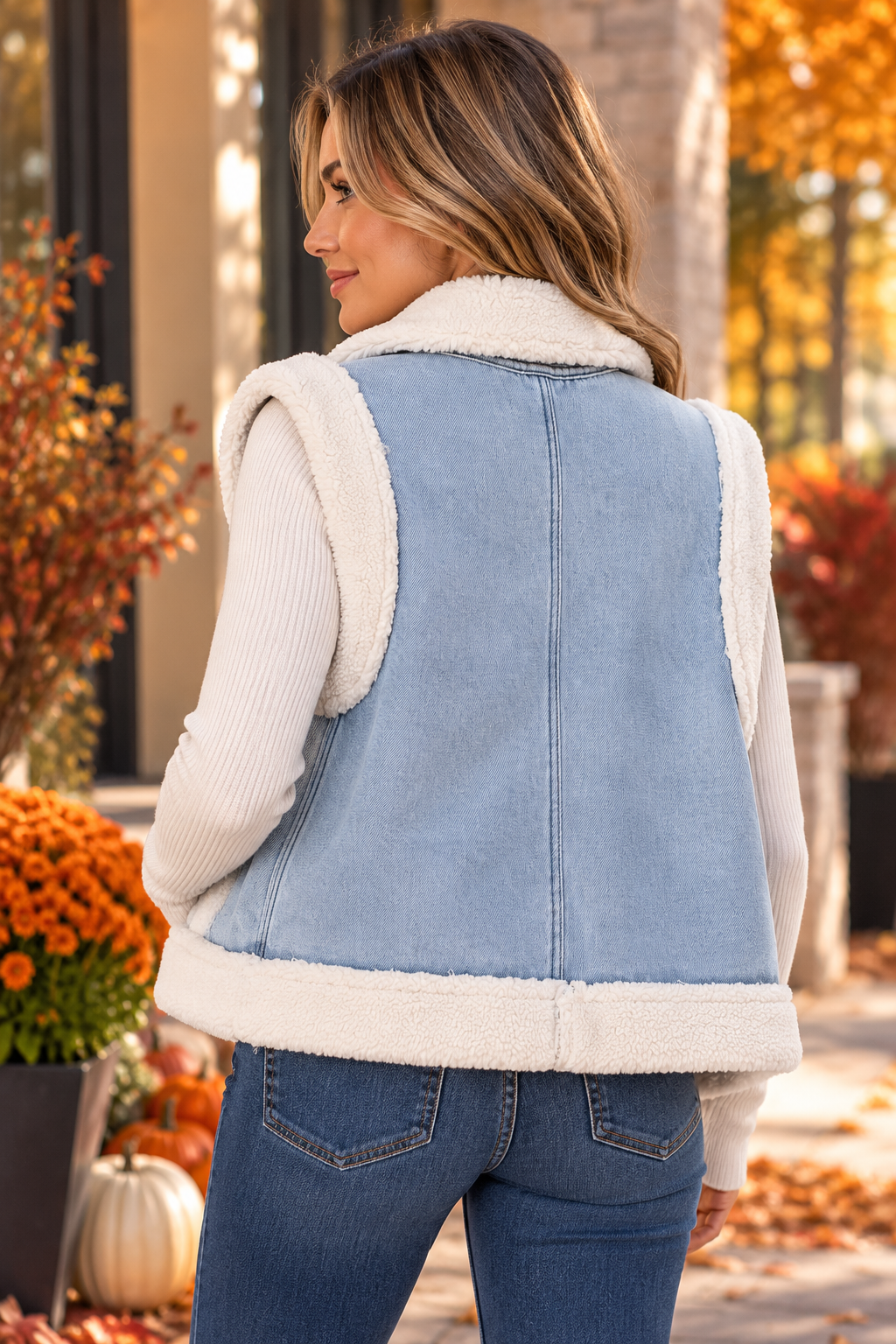Denim & Dreams Sherpa Vest