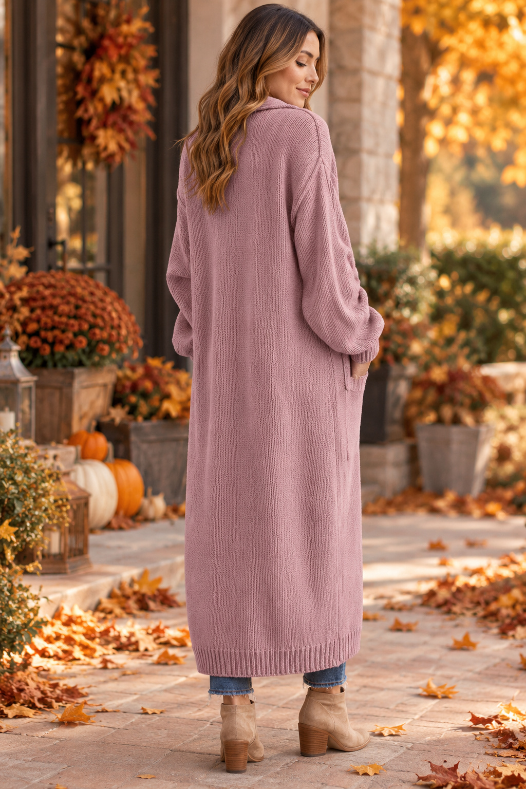 Dusty Rose Dreams Knit Duster
