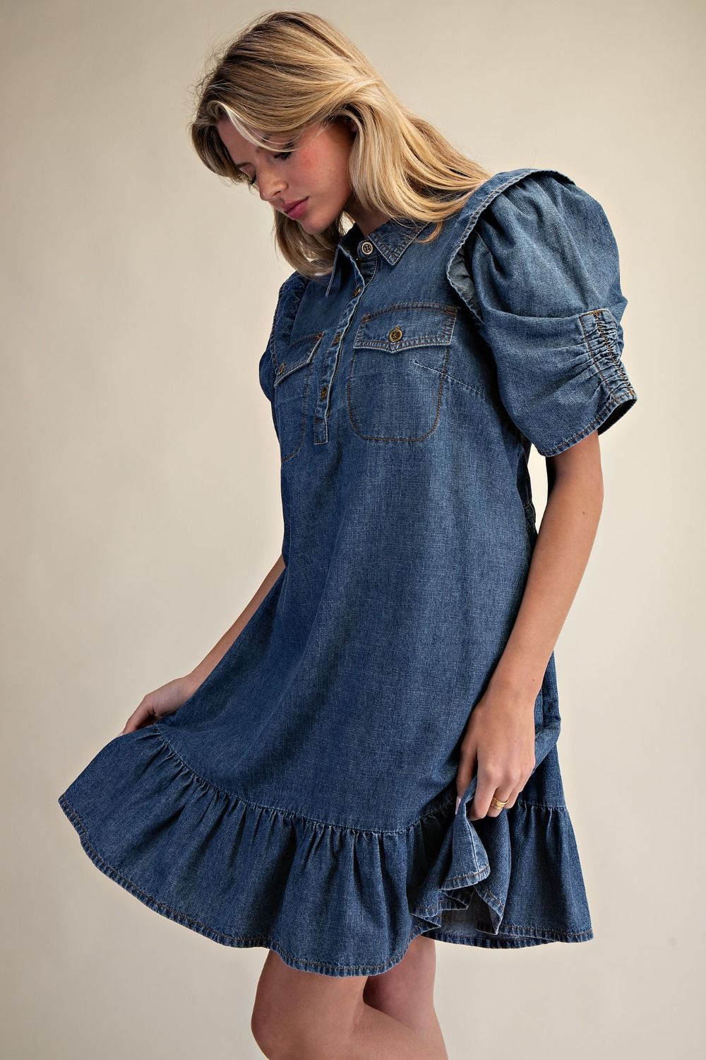 Easel Uptown Denim Dress