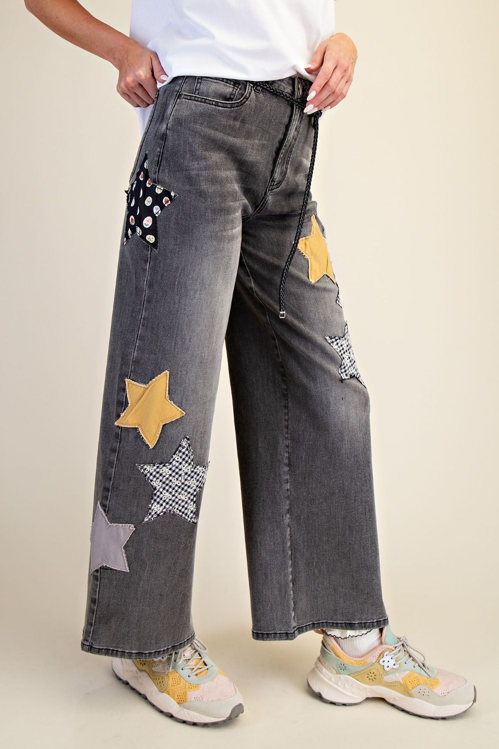 Easel Golden Star Denim Pants