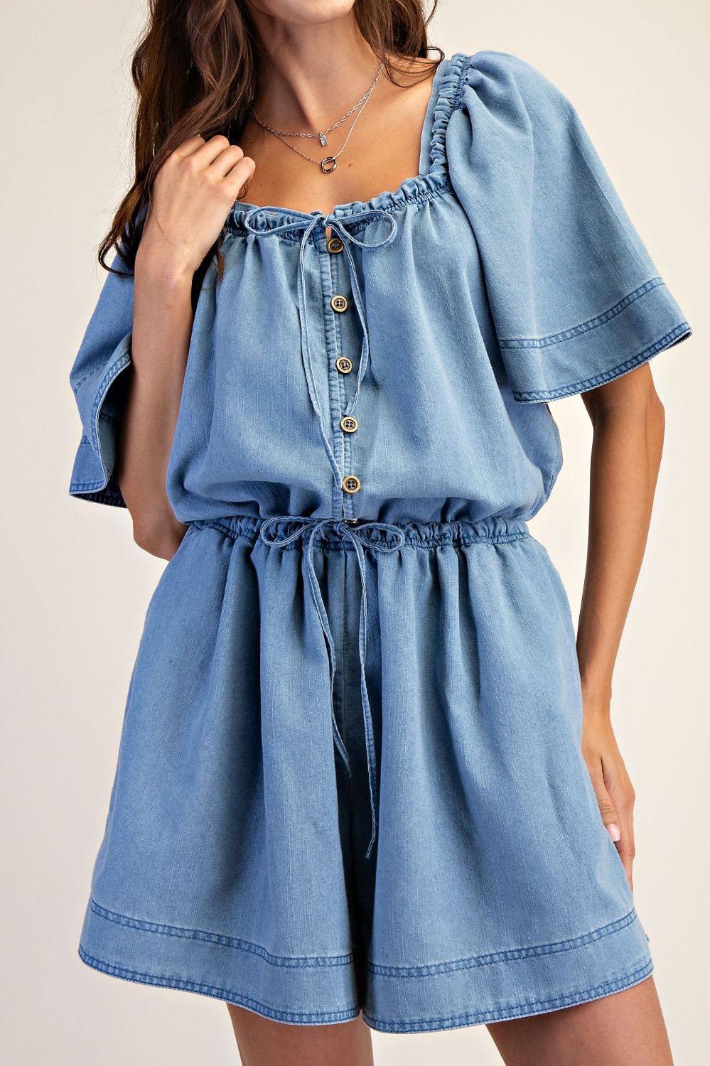 Easel Denim Daydream Romper