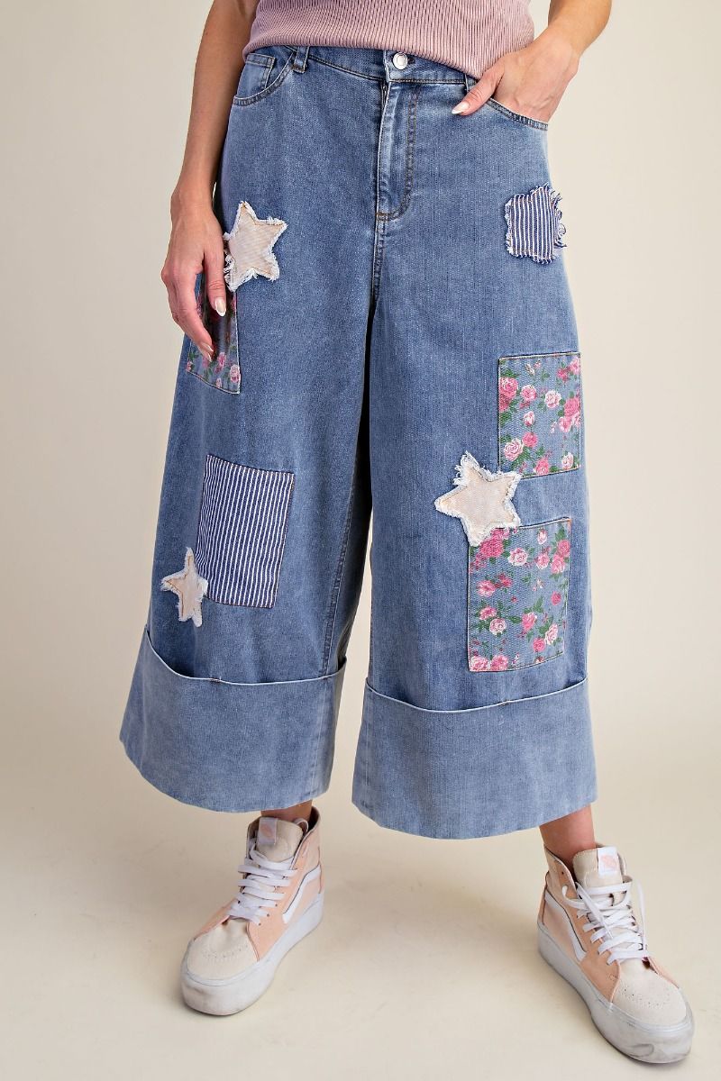 Easel Patchwork Jeans