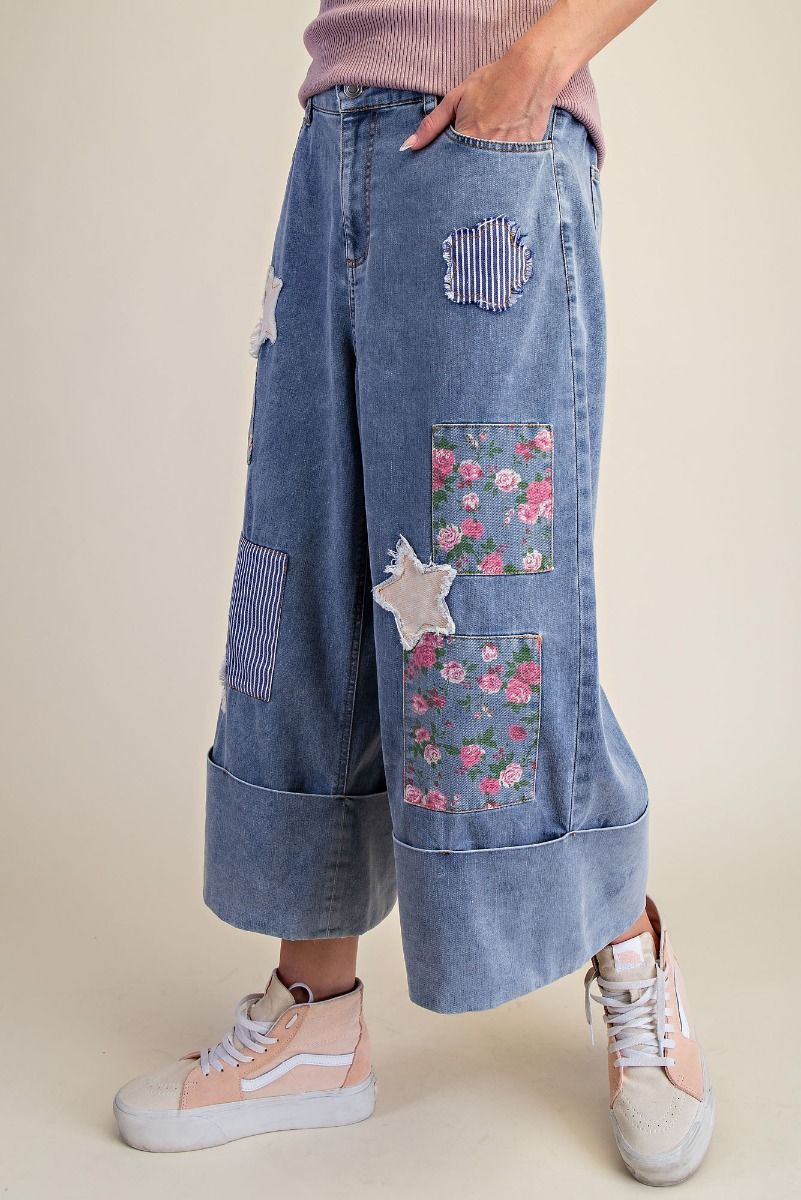 Easel Patchwork Jeans