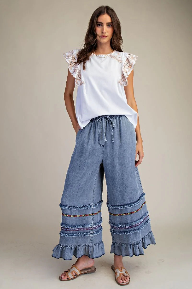 Easel Chambray Charm Pants