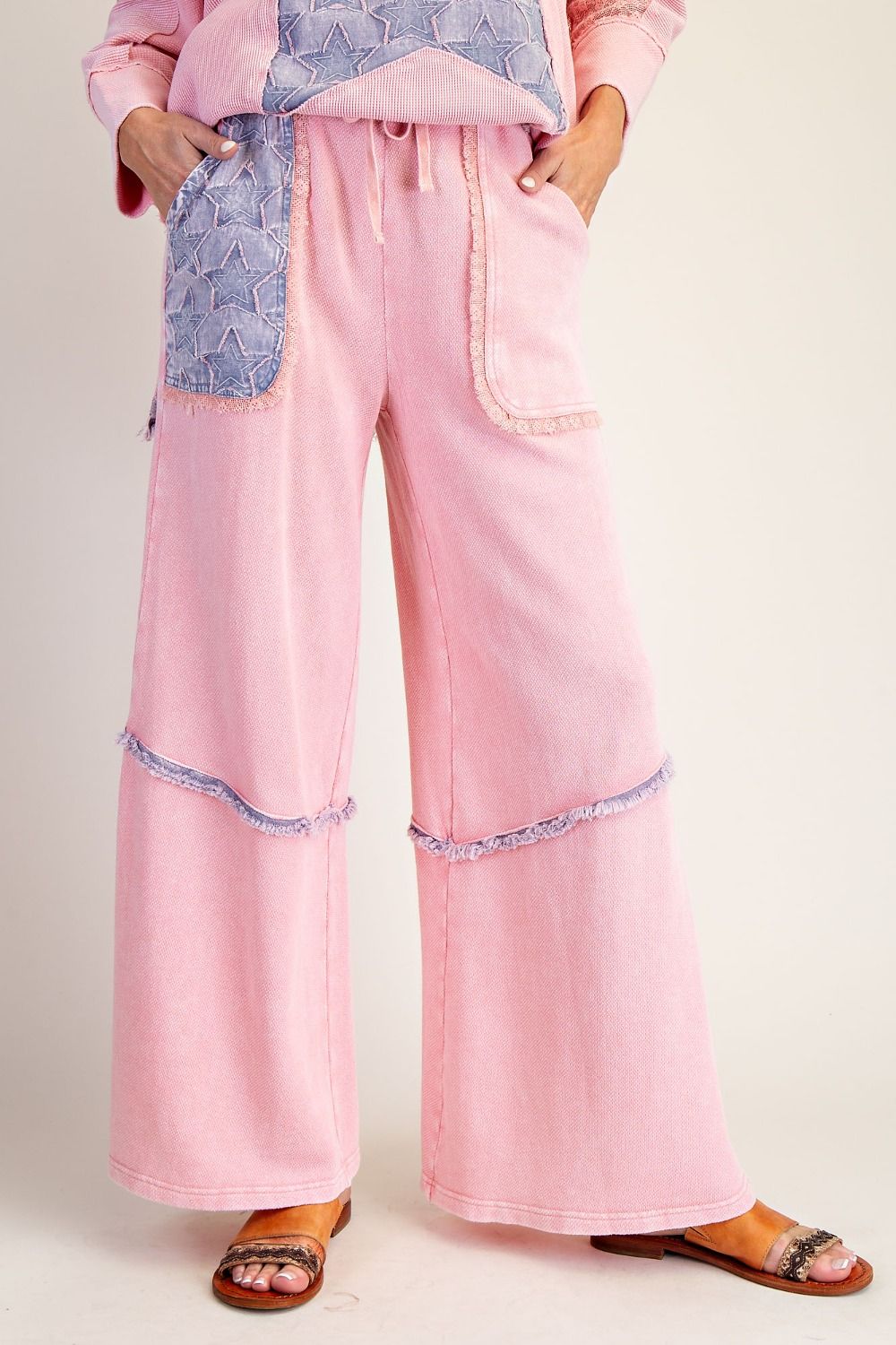 Easel Wild Sky Patch Terry Pants