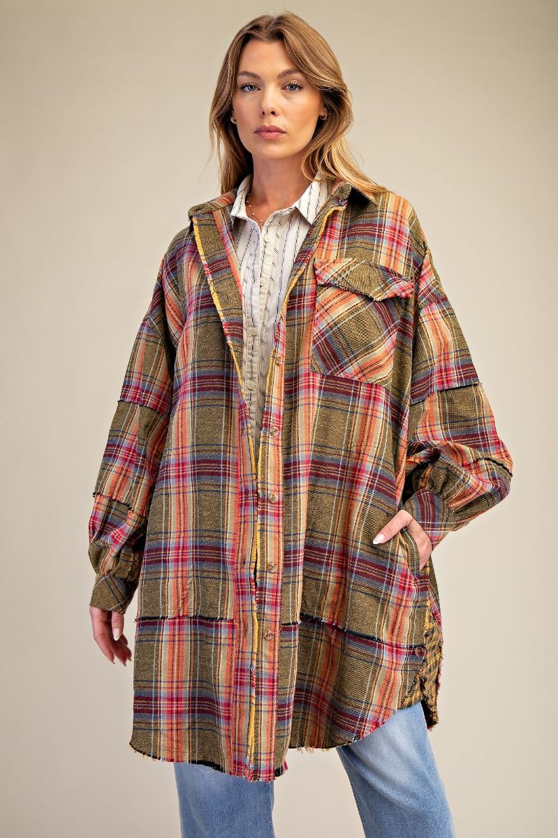 Easel Plaid Tunic Dress