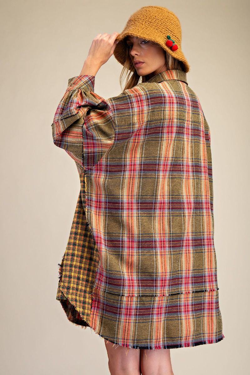 Easel Plaid Tunic Dress