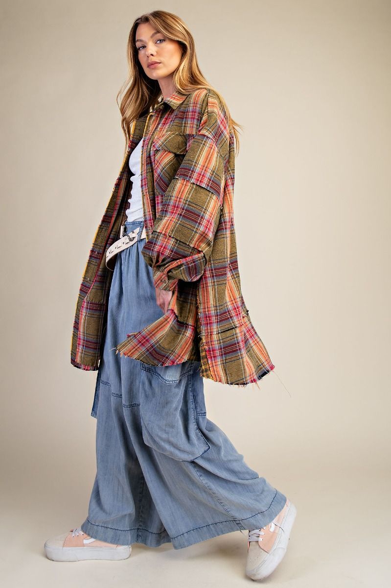 Easel Plaid Tunic Dress