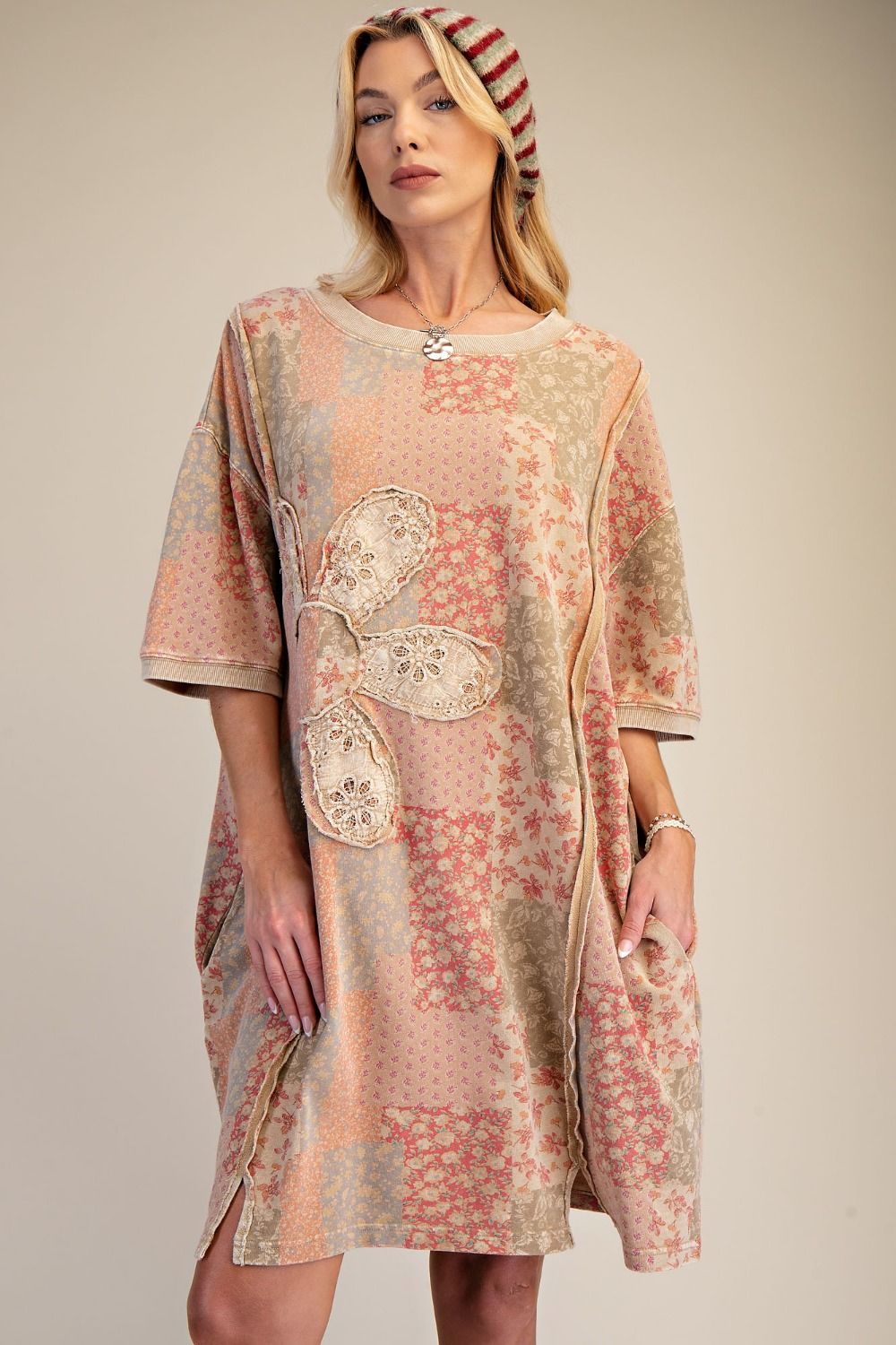 Easel Golden Hour Patchwork Dress