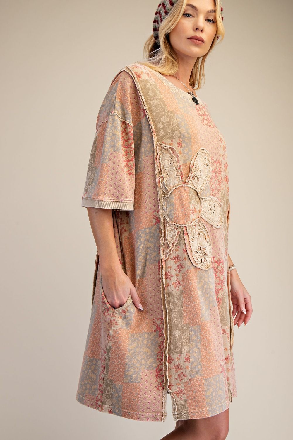 Easel Golden Hour Patchwork Dress