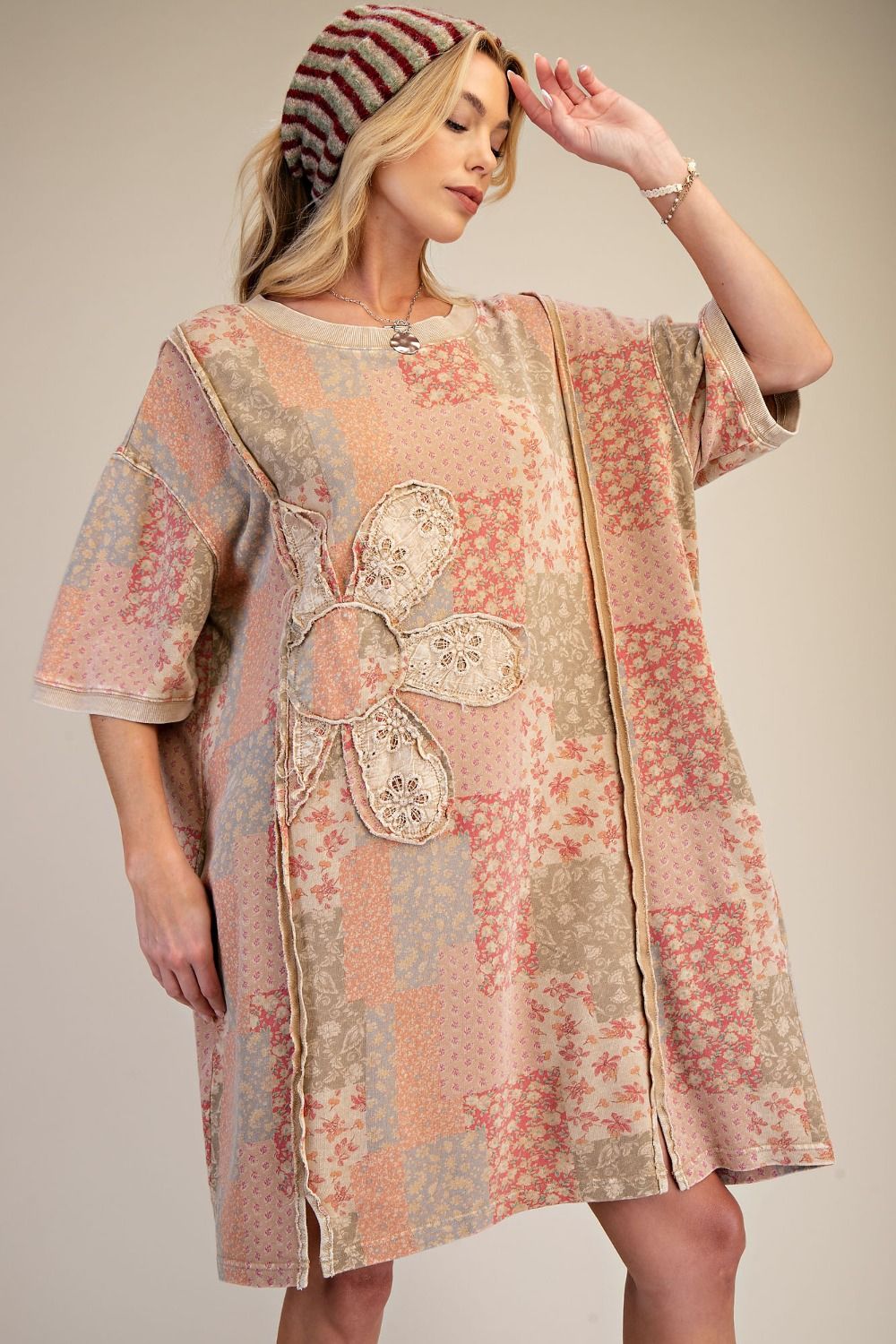 Easel Golden Hour Patchwork Dress