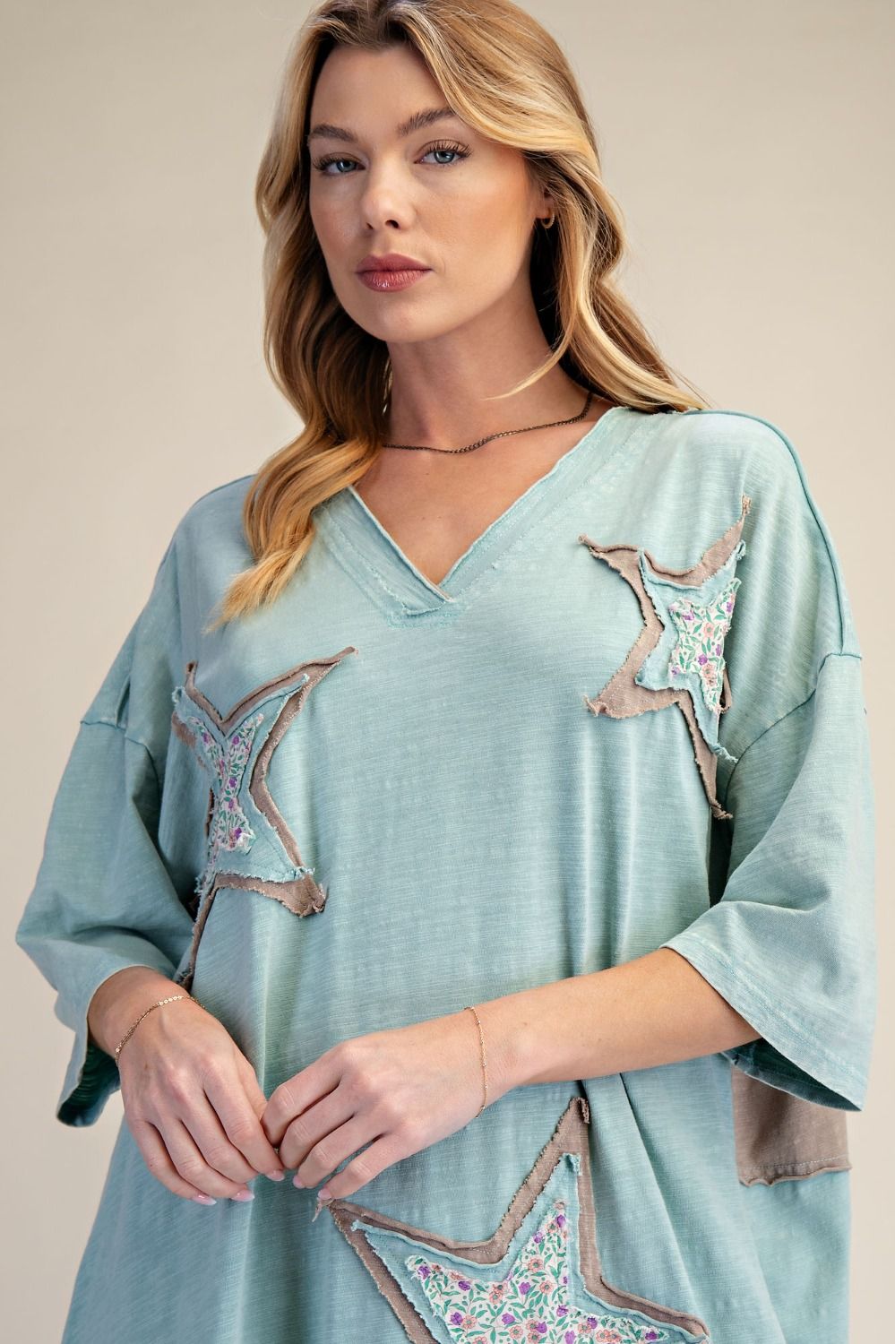 Easel Desert Star Midi Dress - Sage