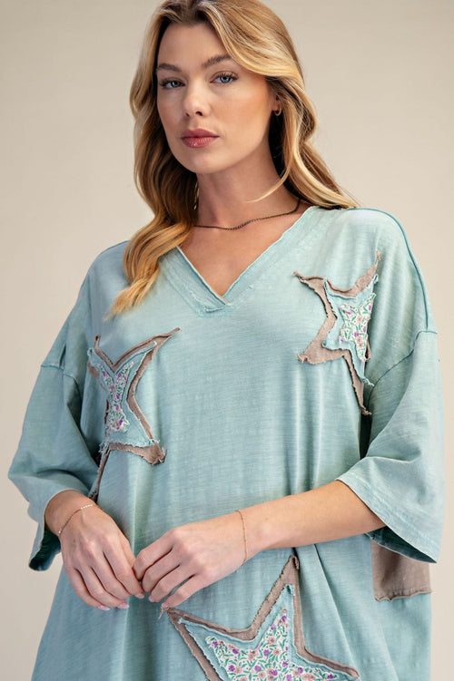 Easel Desert Star Midi Dress - Sage