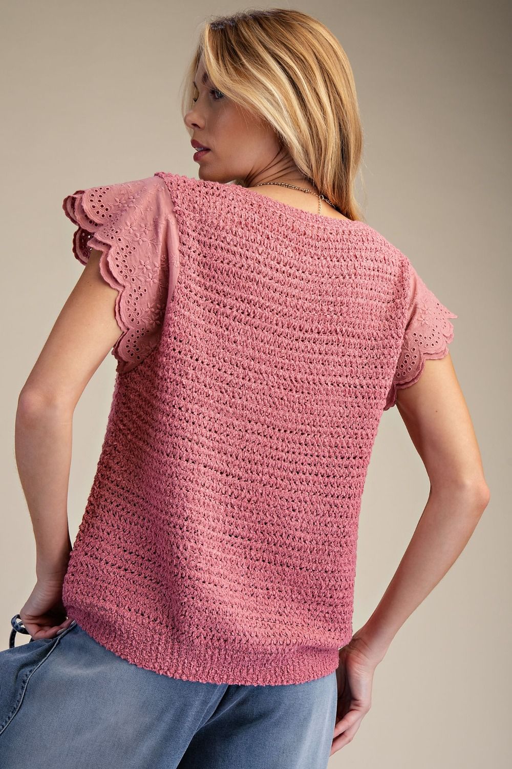Easel Soft Wings Knit Top