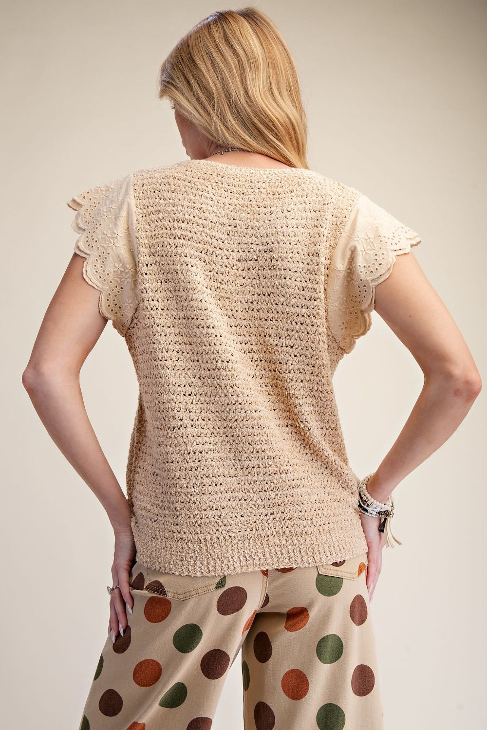 Easel Soft Wings Knit Top Natural*