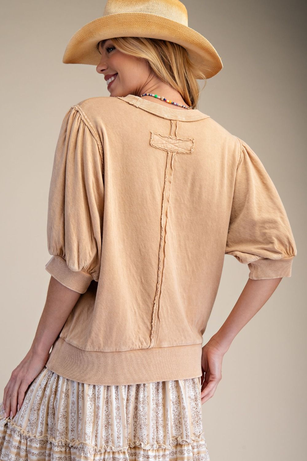 Easel The Ember Washed Knit Top