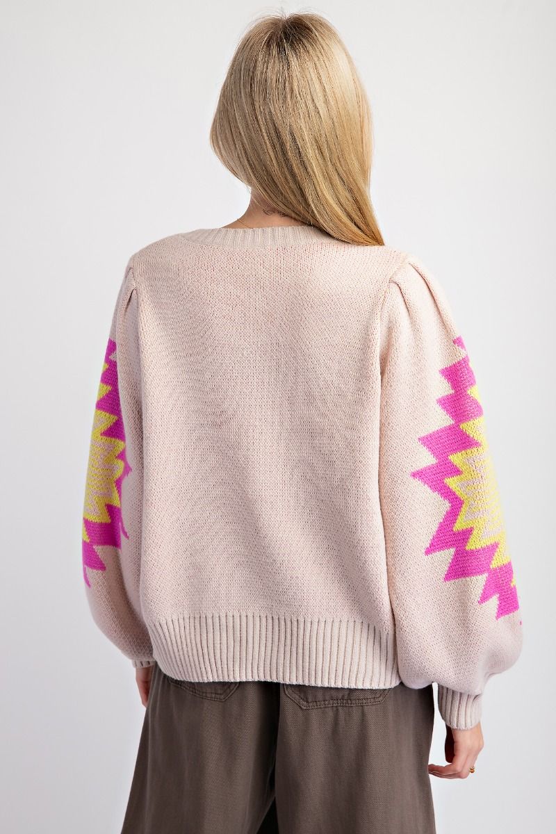 Easel Aztec Print Sweater