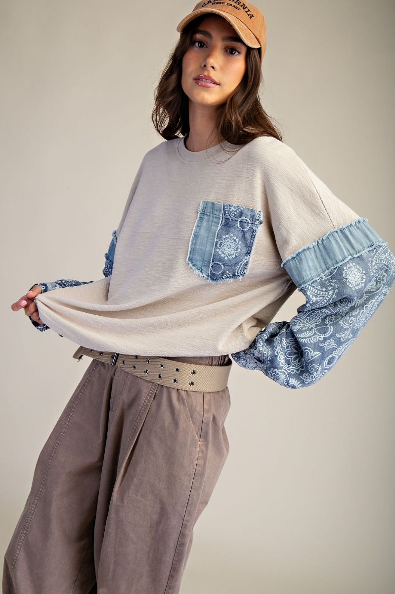 Easel Bandana Print Pullover