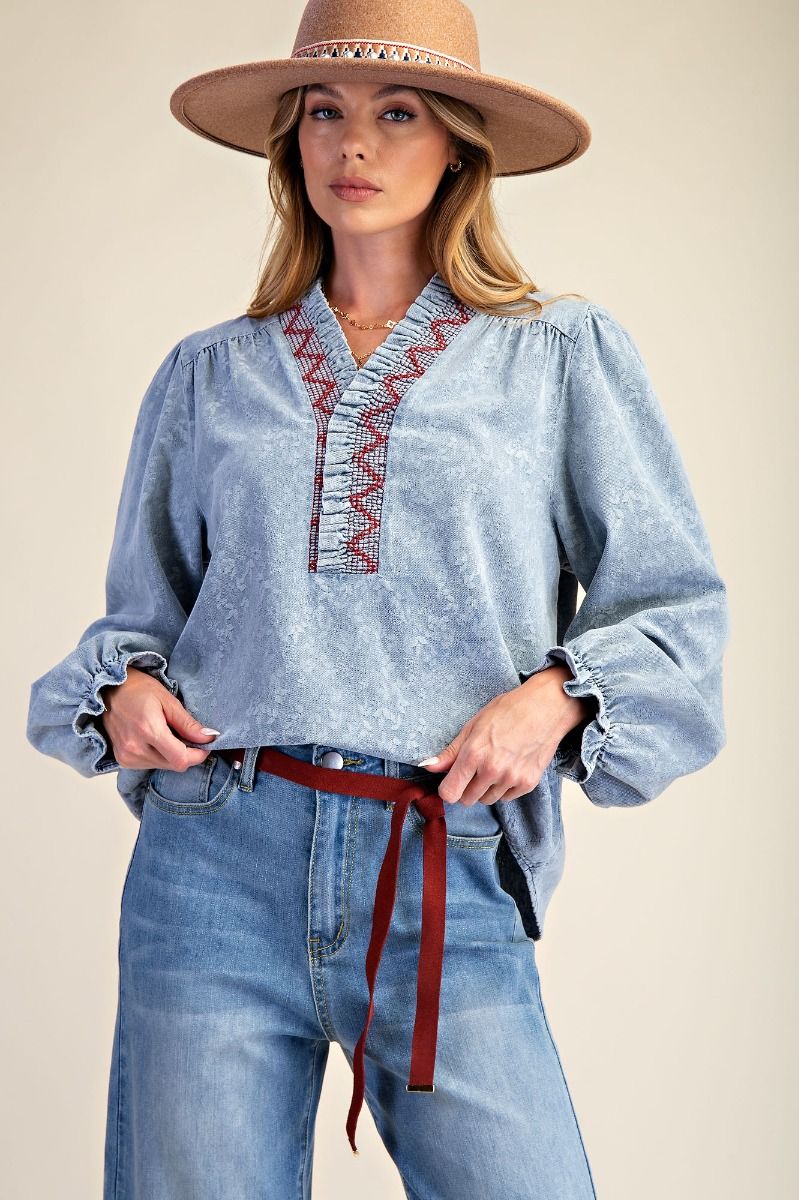 Easel Denim Blouse
