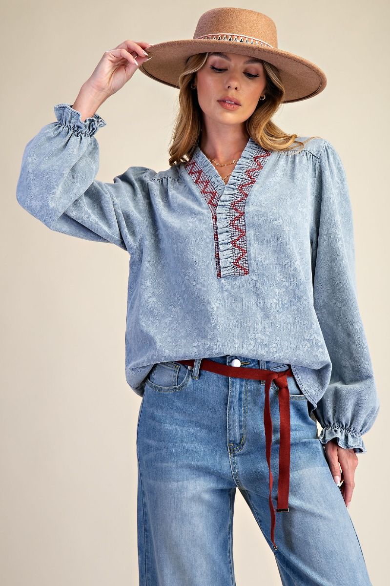 Easel Denim Blouse