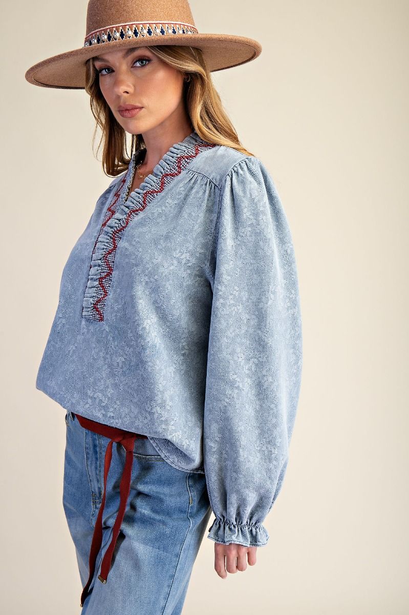 Easel Denim Blouse