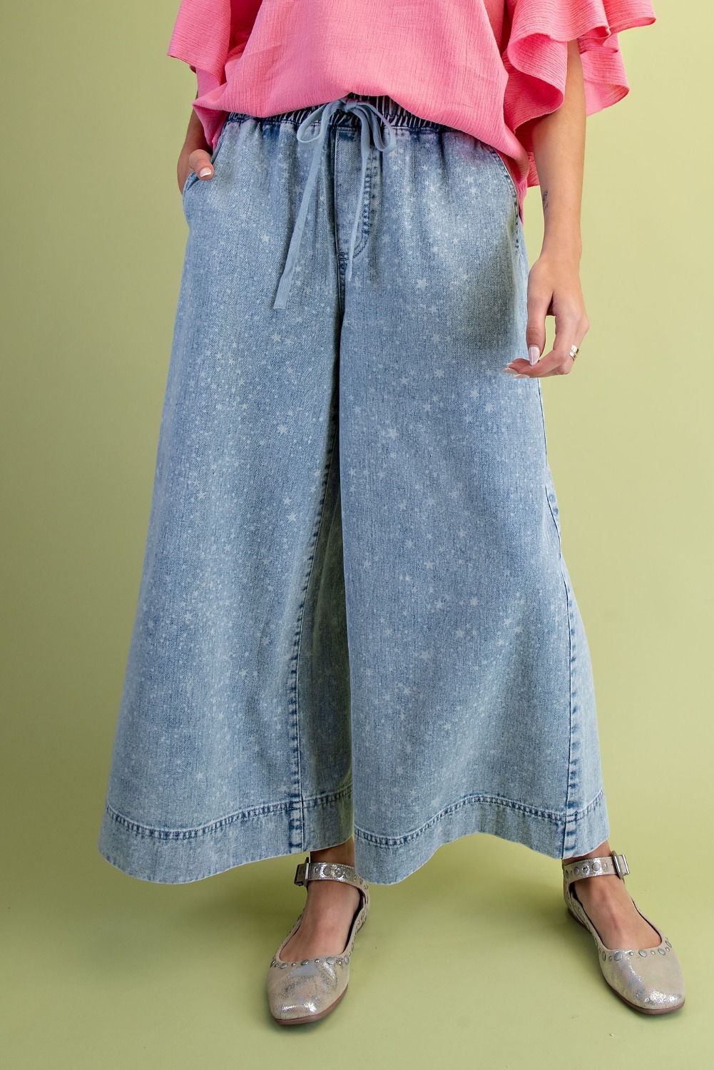 Easel Milky Way Cropped Jeans