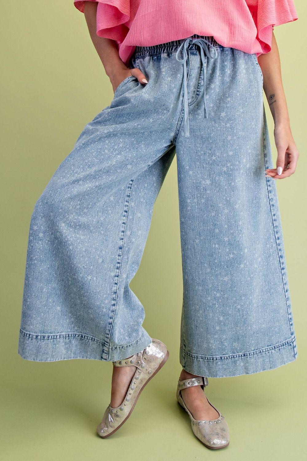 Easel Milky Way Cropped Jeans