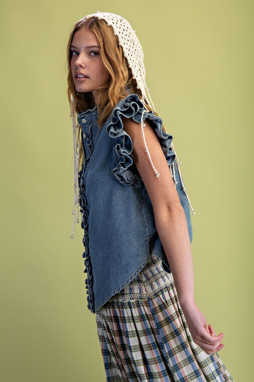 Easel The Vintage Wash Denim Button Down Shirt