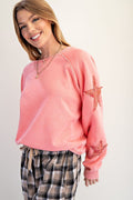 Easel Mineral Wash Star Patched Crewneck