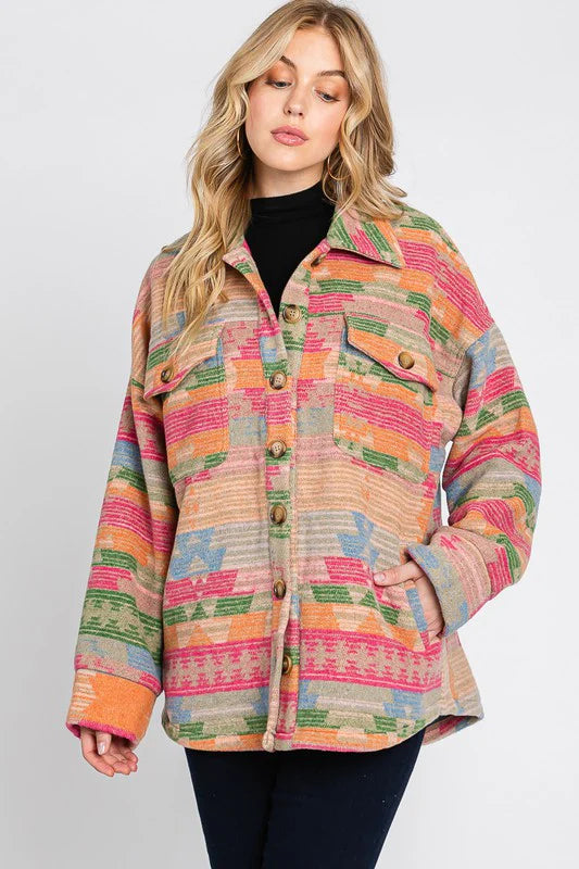 Easel Aztec Print Jacket