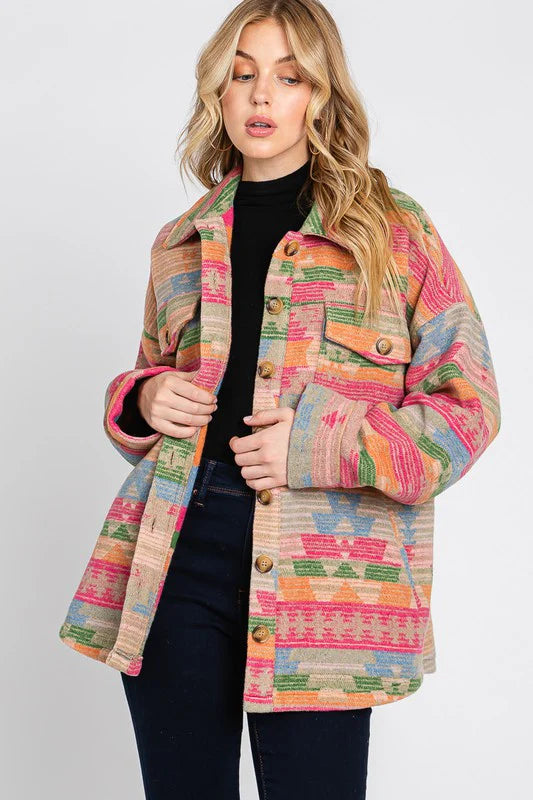 Easel Aztec Print Jacket