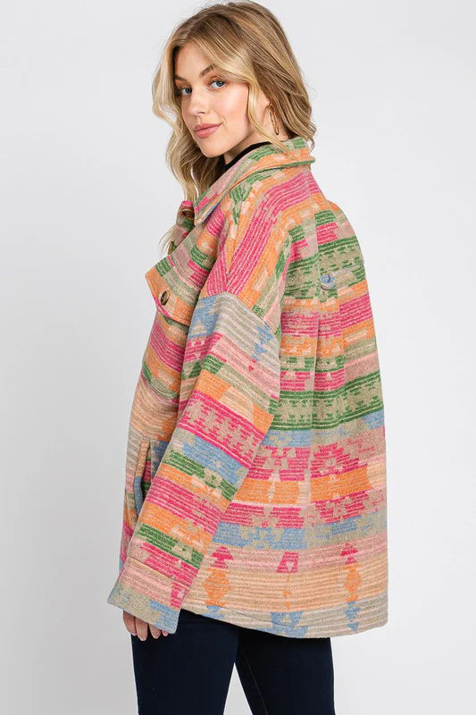 Easel Aztec Print Jacket