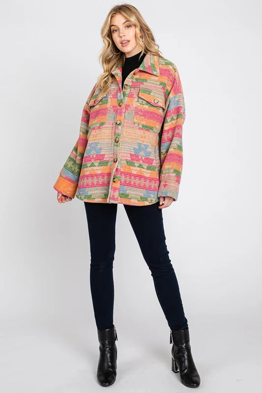Easel Aztec Print Jacket