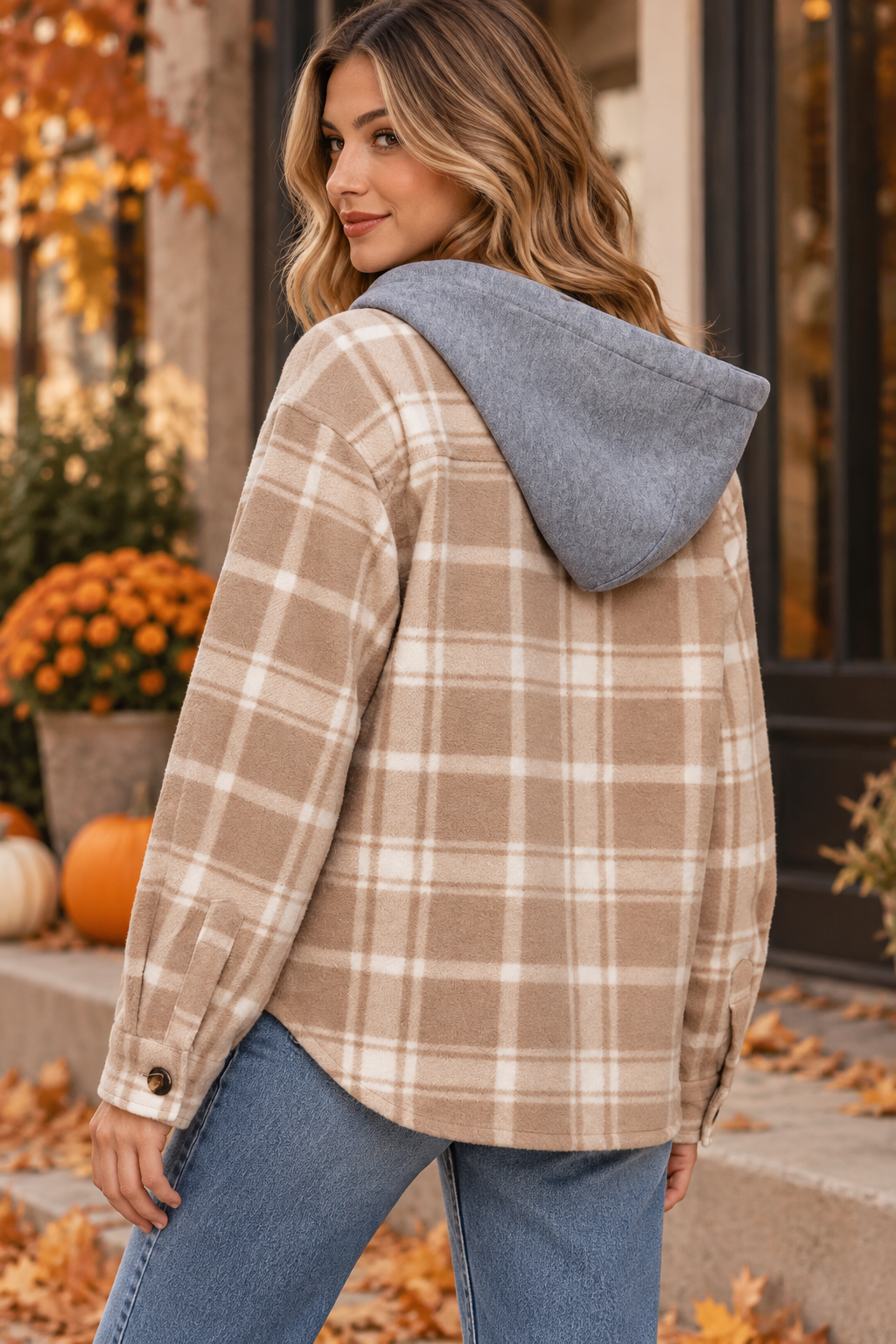 Harvest Plaid Hooded Shacket