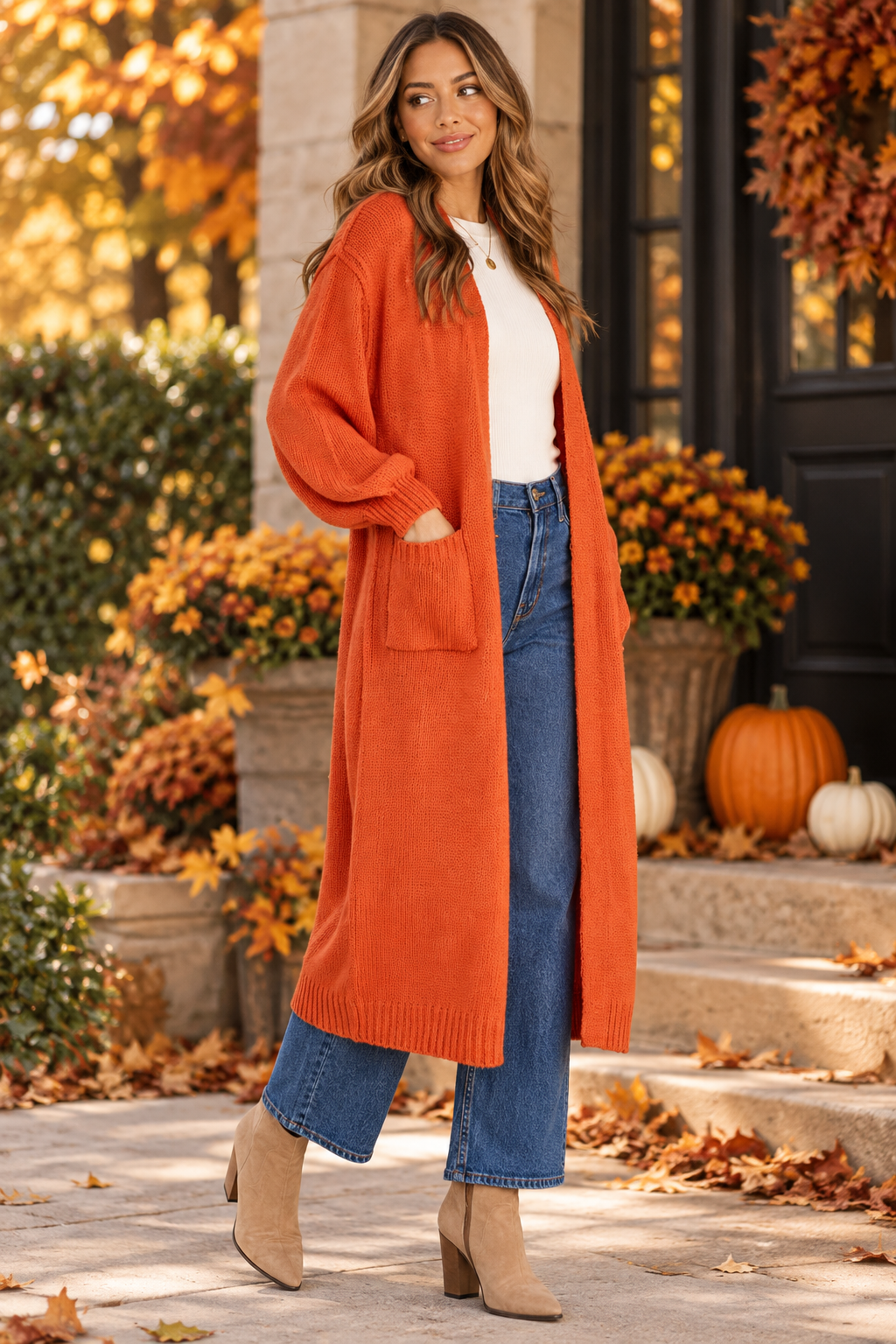 Harvest Glow Knit Duster