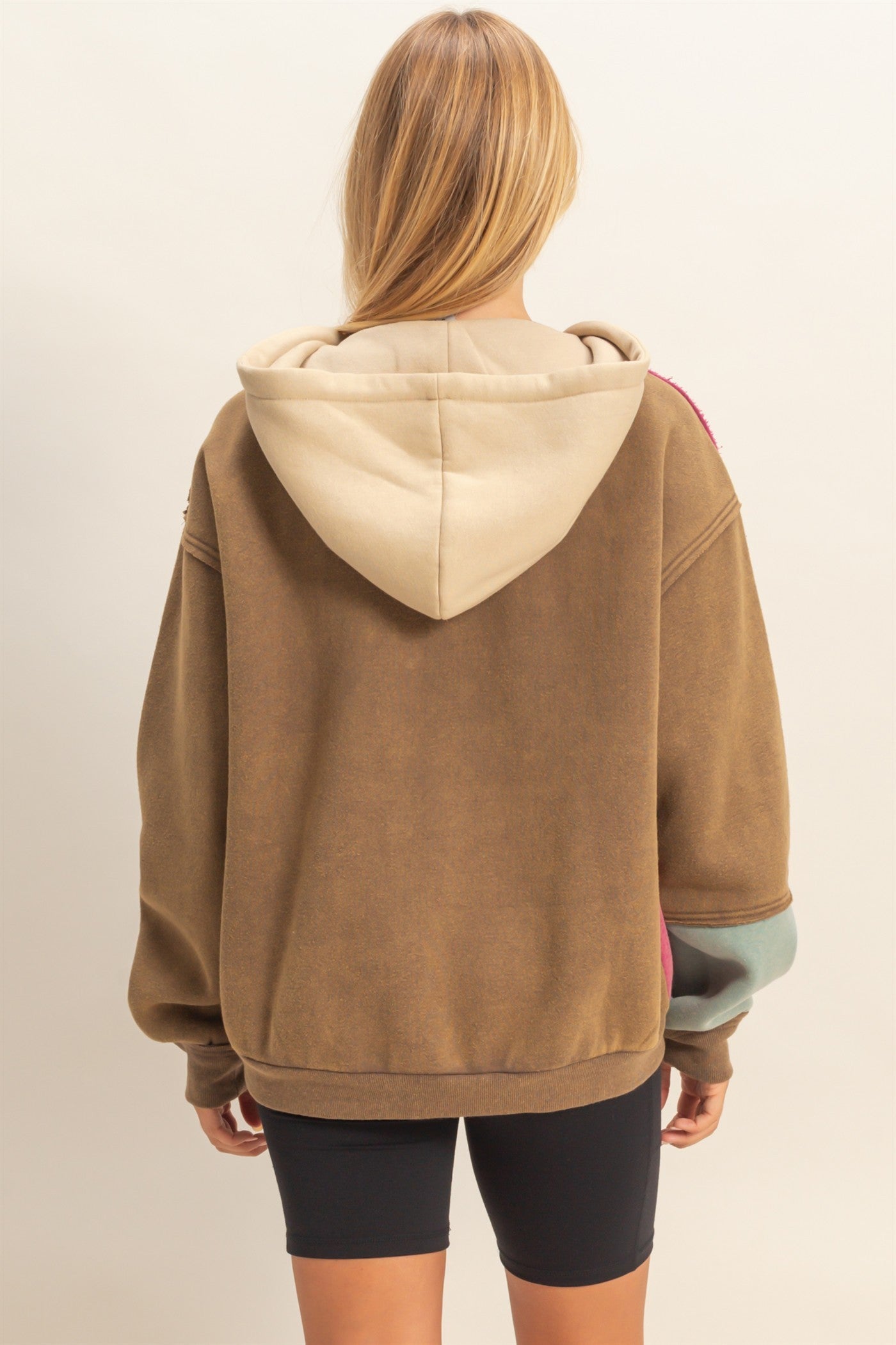 Mineral Wash Colorblock Hoodie