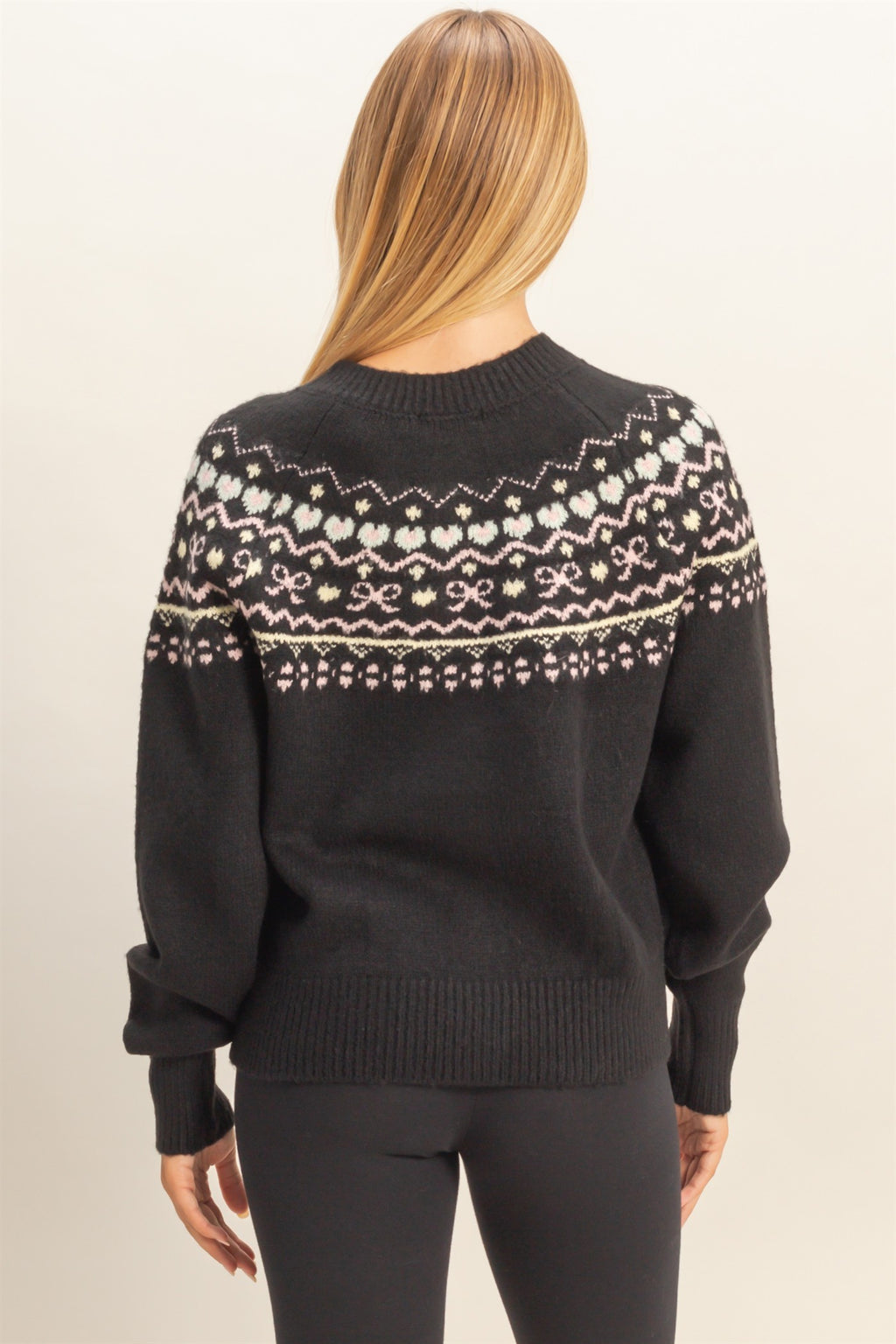 Fair Isle Cardigan - Black