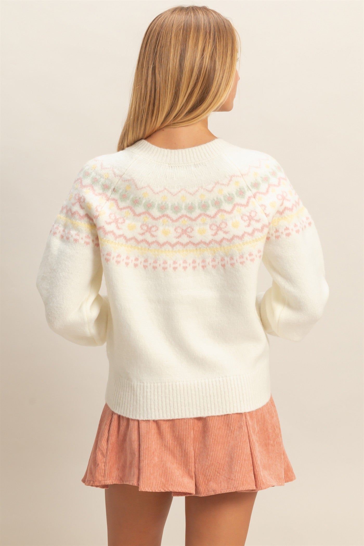 Fair Isle Cardigan - Cream