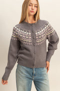 Fair Isle Cardigan - Gray