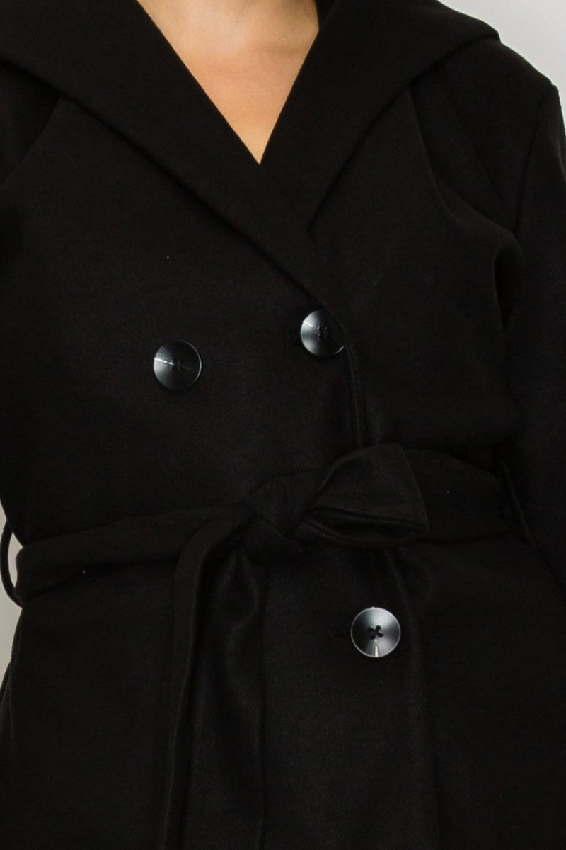 Double Breasted Coat - Black