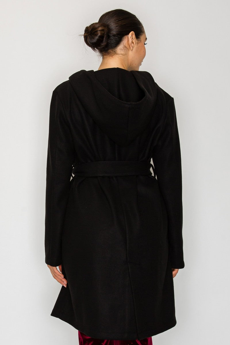 Double Breasted Coat - Black