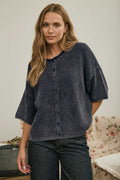 Willow Washed Ribbed Cardigan