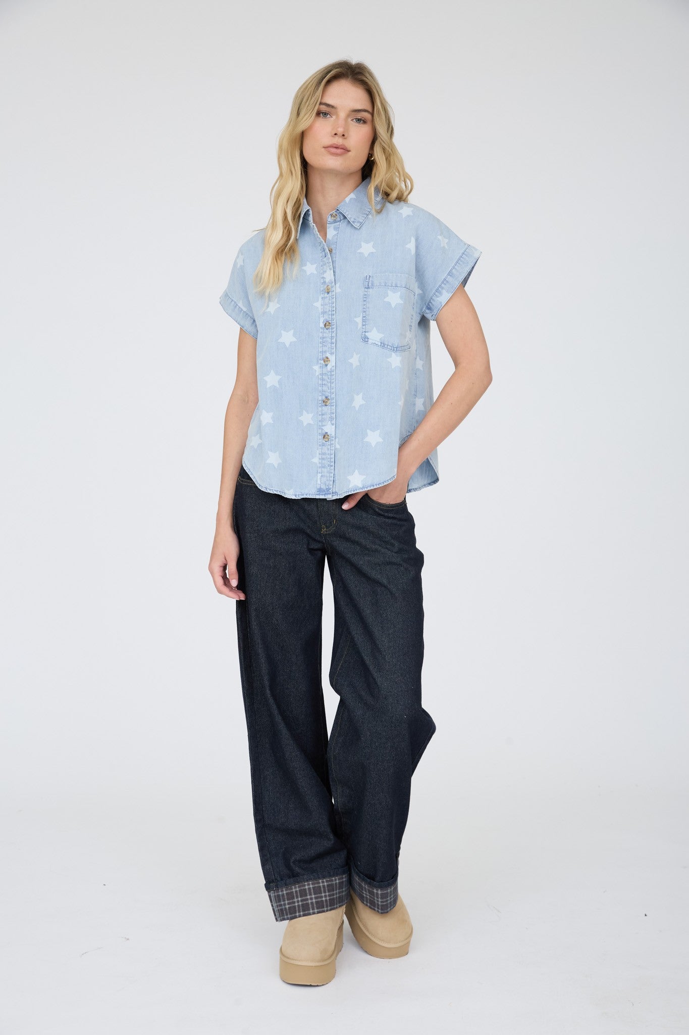 Starstruck Denim Button-Up