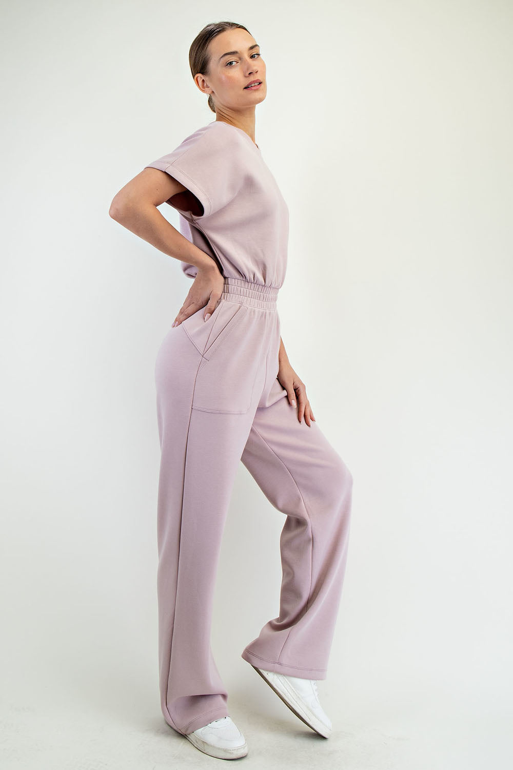Luxe Bloom Jumpsuit - Mauve
